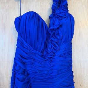 Jovani Royal Blue Ruched Gown